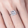 thumbnail image 6 of Silvago Jewel 2.1 Ct Emerald Cut Diamond Wedding Rings for Her - 14K White Gold Over Rings - Split Shank Engagement Promise Rings for Women's - Silver Clearance Wedding Rings - Baby Shower Gifts, 6 of 9