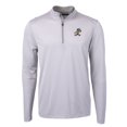 thumbnail image 2 of Men's Cutter & Buck Gray ETSU Buccaneers Big & Tall Virtue Eco Pique Micro Stripe Recycled Quarter-Zip DryTec Top, 2 of 3