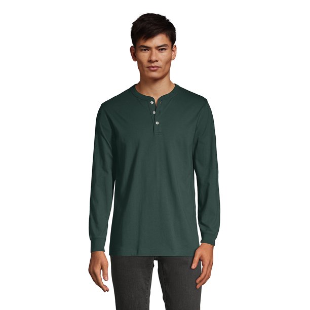 Lands' End Men's SuperT Long Sleeve Henley Shirt