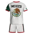 thumbnail image 4 of Kids Boys Girls Soccer Outfits Mexico Jersey And Shorts Athletic Sports For Youth Training And Play Team Casual Football Fans Outfit 3-14 Years, 4 of 4