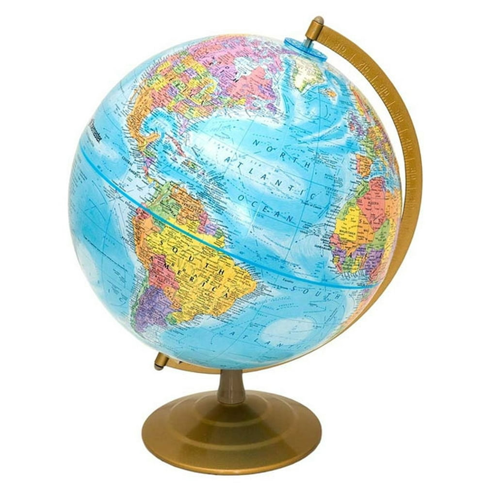 Globemaster 12" World Globe, Bright Blue Finish American Made Quality.