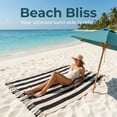 thumbnail image 5 of Unique Bargains Stripe Lightweight Absorbent Beach Towel 2 Pack Black/Orange 71"x40", 5 of 8
