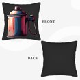 thumbnail image 6 of Stylish Throw Pillow Covers Set of 2 - 18x18in Decorative Cushion Cases for Couch Bed Car - Modern Red and Blue Can Design on Dark Background, 6 of 8