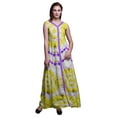 thumbnail image 1 of Bimba Tie-Dye Printed Front Slit Sleeveless Summer Spring Long Women BeachÂ&nbsp;Dress-XX-Large, 1 of 5