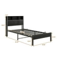 thumbnail image 6 of Yoneston Twin Size Bed Frame with Storage Headboard, Sturdy Metal Platform Bed with Charging Station & Bookcase Storage, Black, 6 of 6