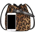 thumbnail image 4 of YOUI-GIFTS Women's Cotton Drawstring Bucket Bag Crossbody Bag Leopard Print Shoulder Bag Handbag Purse with Lock Closure, 4 of 4