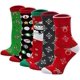 thumbnail image 1 of LOFIR Women Christmas Socks Santa Clous/Snowman Stockings Ladies Xmas Socks Dog Cat Animal Cartoon Socks Cotton Novelty Socks size 4-9, 5 pairs, 1 of 5
