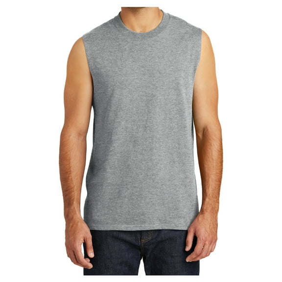 Yellow Rooster Men's Core Cotton Sleeveless Tee Athletic Heather S