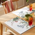 thumbnail image 4 of Vintage Floral Leaves Placemats Set of 8 Rustic Spring Flowers Place Mats Indoor Wipeable Table Mats Washable Cloth Dining Table Placemats for Kitchen Holiday Party Home Decor 13x19 Inch, 4 of 9