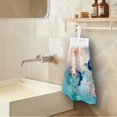 thumbnail image 3 of ZIATUBLE Flower Hummingbird Hanging Kitchen Towel Watercolor Painting Dish Towel Hand Towels 2 Pieces Set Lightweight Kitchen Hand Towels with Hanging Loops Paper Hand Towels for Bathroom, 3 of 7
