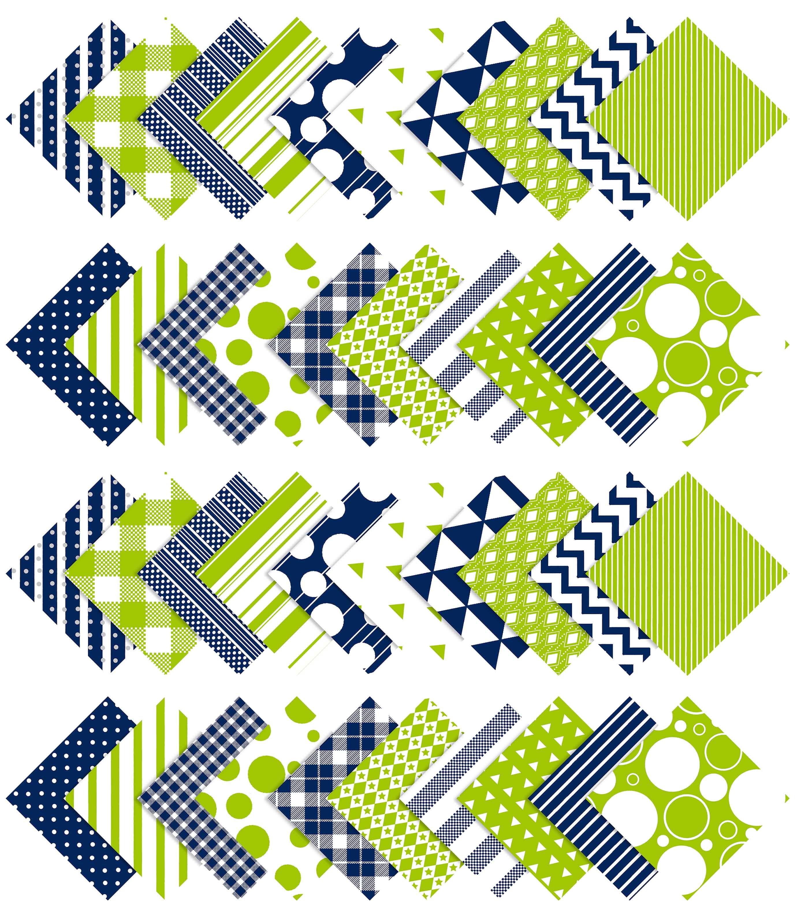 Soimoi Precut 10-inch Geometric Patterns Prints Cotton Fabric Bundle Quilting Squares Charm Pack DIY Patchwork Sewing Craft- Blue & Green