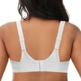 thumbnail image 4 of Deyllo Women's Wireless Sports Bra, Non-Padded, Sweat-Wicking, High Impact Support, White, Size 38DDD, 4 of 12