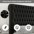 thumbnail image 7 of Homfa 54.7" Tall Headboard Bed Frame, Queen Size Storage Bed with Tall Headboard, Tall Upholstered Bed with Footboard and Drawers, Black, 7 of 7