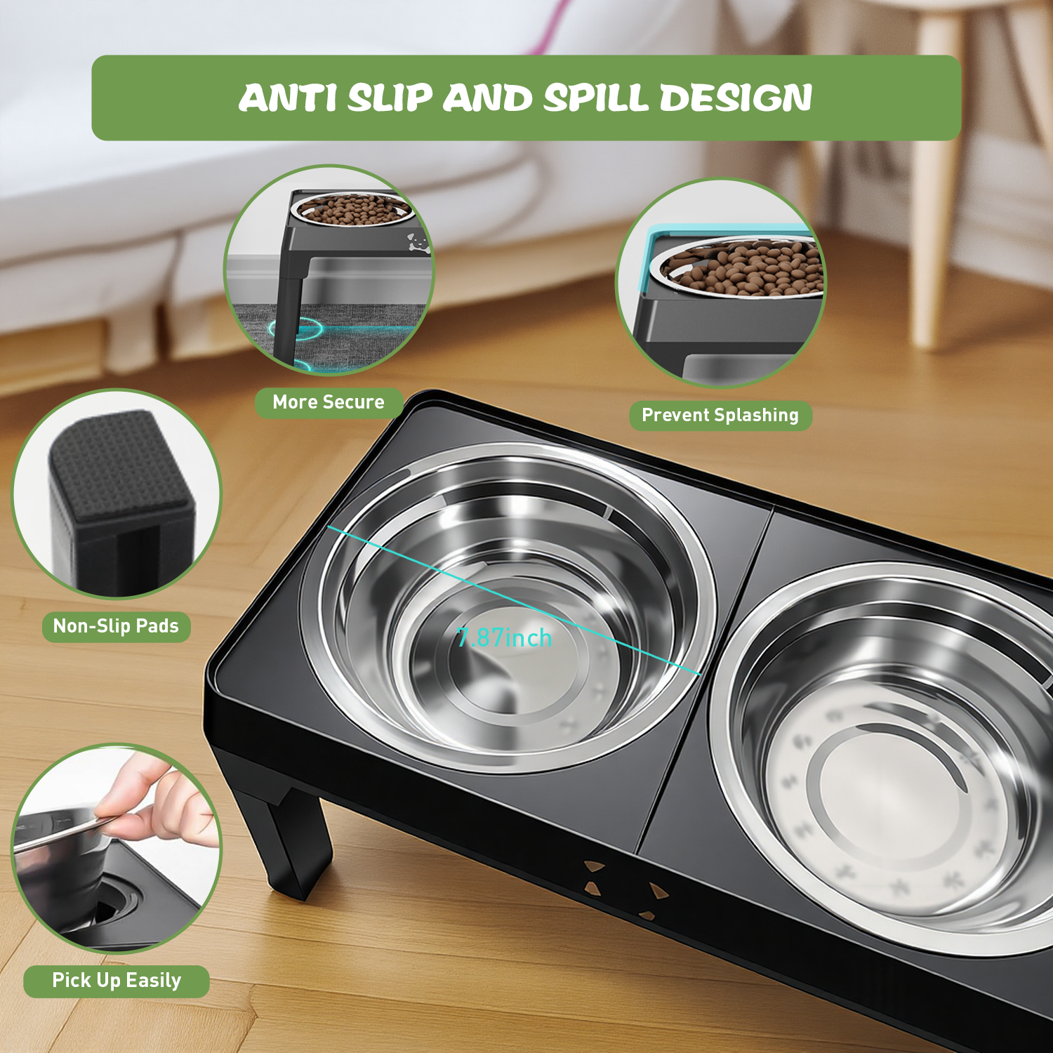 Absoke Elevated Dog Bowls with 5 Height Adjustments photo 5
