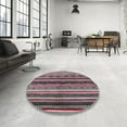 thumbnail image 4 of Ahgly Company Machine Washable Indoor Rectangle Industrial Modern Silver Pink Area Rugs, 5' x 8', 4 of 7