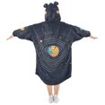 thumbnail image 2 of FORMRS Wearable Blanket Hoodie with Sleeves for Kids Cozy Flannel Sweatshirt, Cat Planet, 2 of 7