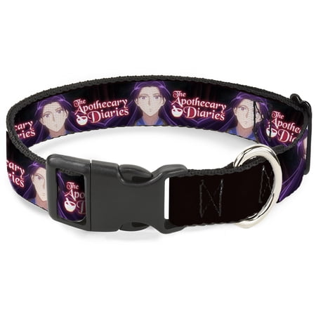 Crunchyroll Pet Collar Dog Collar Plastic Buckle The Apothecary Diaries Jinshi Pose and Title Logo Black 8.5 to 12 Inches 0.5 Inch Wide