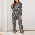 thumbnail image 2 of Balery Bicycles Parts Conjunto de Pijama con Estampado para Mujer, Conjunto de Dos Piezas con Manga Larga, Ropa de Dormir Suave con Bolsillos, Pijamas Cómodos-Large, 2 of 7