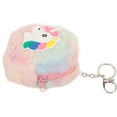 thumbnail image 3 of Monedero con llavero para mujer, monedero con cremallera, monedero de peluche, 3 of 7