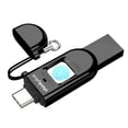 thumbnail image 1 of Labymos Thinkplus 256GB Dual-Port Encrypted Flash Drive with Fingerprint Security, Type-C & USB 3.0 for Mobile, Tablet, and PC, Durable Zinc Alloy Design, High-Speed Data Transfer, TFU301 Model in, 1 of 7