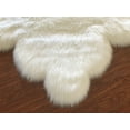 thumbnail image 2 of Soho Luxurious Faux Bearskin Pelt White Shag Area Rug, 2 of 5