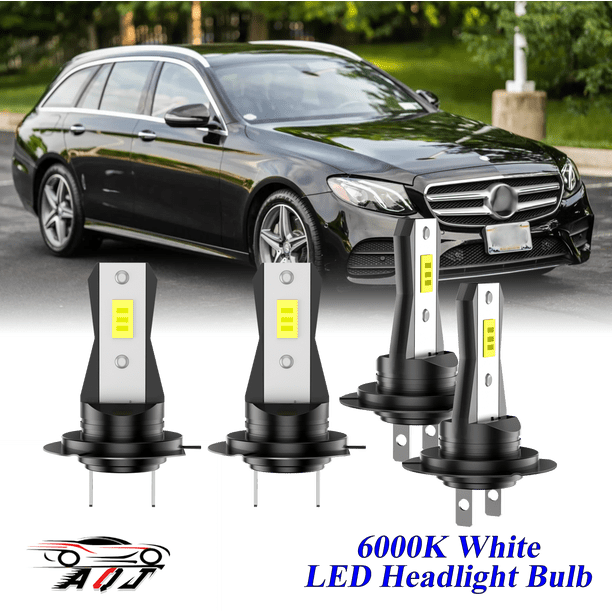 Compatible con Mercedes-Benz E400 2013-2017 Kit de bombillas LED para faros (combo de luz alta y baja) (Paquete de 4), blancas 6500K 10,000LM súper brillantes, plug and play