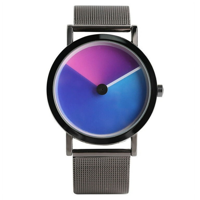 PAIDU Turntable Color Changeable Dial Men Women Quartz Watch Stainless Steel Walmart