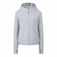 thumbnail image 6 of Womens Athletic Jacket, UPF50+ UV Protection Hoodie Jacket Lightweight Zip Up Long Sleeve Sun Shirt with Thumb Holes 2XL Light Gray, 6 of 6
