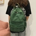 thumbnail image 5 of Mini Boho Canvas Backpack Vintage College School Backpack Women Student Bookbag Fairy Grunge Aesthetic Hippie Y2K Backpack (Green), 5 of 12