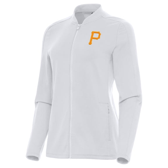 Women's Antigua White Pittsburgh Pirates Continual Full-Zip Jacket