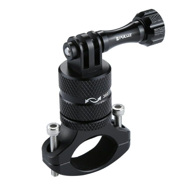 PULUZ Support Adaptateur de Guidon en Alliage d'Aluminium à Rotation 360 Degrés, Support de Rack Compatible avec Dragon Touch/ REMALI 4K/ GoPro Hero 11 10 9 8 Session/ SJCAM/ AKASO Brave7/6/4/EK7000/V50