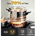 thumbnail image 3 of Koch Systeme CS 8.5-Quart Stainless Steel Pressure Cooker, 3-in-1 Olla de Presion, One-Hand Locking, Induction Pressure Cooker, Glass Lid & Steamer, 3 of 10