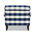 thumbnail image 4 of Jennifer Taylor Home Alana 38" Lawson Large Living Room Accent Arm Chair with Metal Casters, Blue lattice Woven, 4 of 9