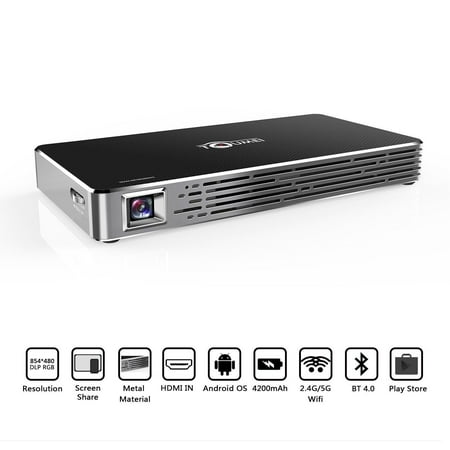 Mini Pocket Home Theater Projector4000 Lumens Android HD 1080P HDMI Dual DLP Wifi Bluetooth