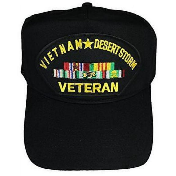 VIETNAM DESERT STORM VETERAN W/ CAMPAIGN RIBBONS HAT CAP ODS GULF WAR NAM IRAQ