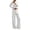 White, variant on vdgthytj 2 Piece Sets for Women Long Sleeve V-Neck Wrap Waist Crop Tops Drawstring Wide Leg Pants Fall Casual Going out Outfits
