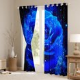 thumbnail image 3 of Homewish Romantic Valentine'S Day Blackout Curtains Set of 2 (52x84 Each),Blue Rose Window Curtains,Chic Sparking Print Curtains and Drapes For Adult,Super Cozy Room Decor, 3 of 6