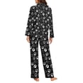 thumbnail image 4 of FOR U DESIGNS Dog Footprint Pajama Sets for Women 2 Piece Button Down V-neck Tops Size 2XL Sleepwear Long Sleeve Pants with Pockets for Womens Nightwear Button Front, 4 of 7