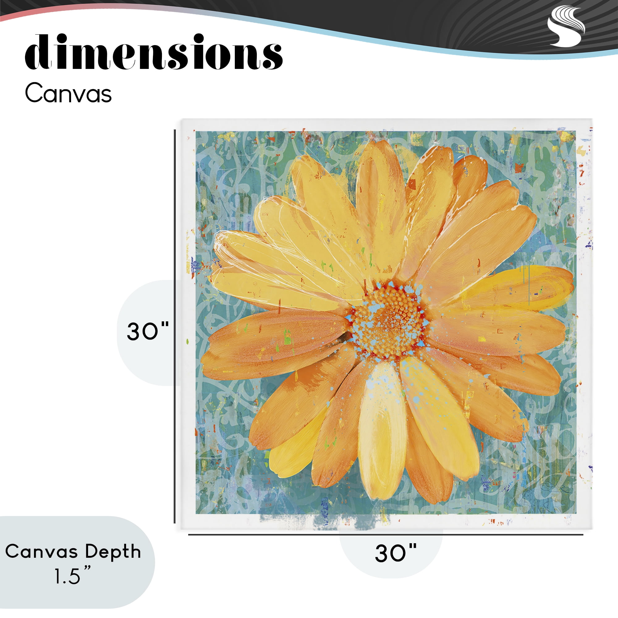 Stupell Industries Urban Daisy over Graffiti Canvas Wall Art, design by Porter Hastings