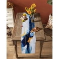 thumbnail image 5 of Ldtrchee Modern Blue Table Runner 72 Inches, Abstract White Art Painting Coast Neutral Bed Runner Dresser Scarves Tabletop for Indoor Outdoor Parties/Ceremony/Banquet, 16" x 72", 5 of 8
