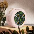 thumbnail image 6 of Fuzoiu Chamomile Print Portable Jewelry Box,Round Mini Leather Travel Jewelry Case,Small Travel Jewelry Organizer,Jewelry Holder for Ring Necklace Earring for Women Girls-Pink, 6 of 7