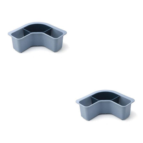 Yuarrent Estante para fregadero, contenedor de drenaje Triangular conveniente, fregaderos de frutas, estante de esponjas, organizador de cocina Azul 2piezas