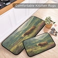 thumbnail image 5 of 2-Piece Kitchen Rugs Set Non-Slip Mats Carpet Floor for Kitchen, Bathroom (19.7"x27.6" & 19.7"x47.2") Cow in Green Rolling Hills, 5 of 7