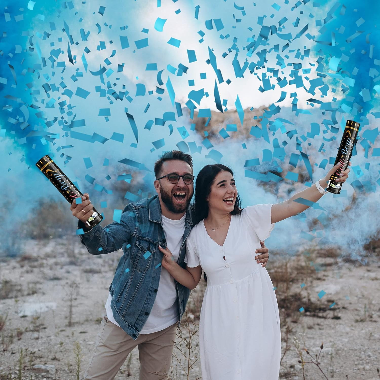 Gender Reveal Confetti And Powder Popper For Themed Baby...