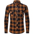 thumbnail image 1 of Camisa informal a cuadros para hombre, estilo formal, de negocios, de corte entallado y con bolsillos para uso social en la calle, 1 of 4
