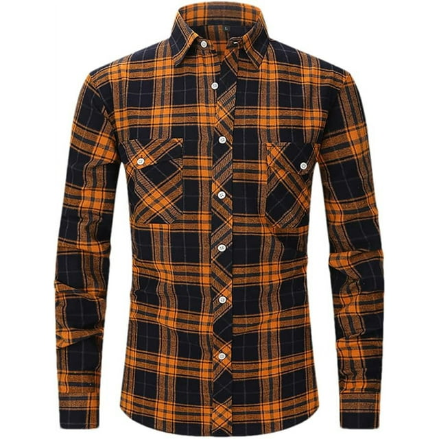 Camisa informal a cuadros para hombre, estilo formal, de negocios, de corte entallado y con bolsillos para uso social en la calle