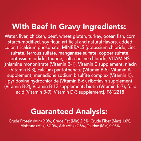 Purina Friskies Shreds Gravy Wet Cat Food, Soft Beef, 5.5 oz Can