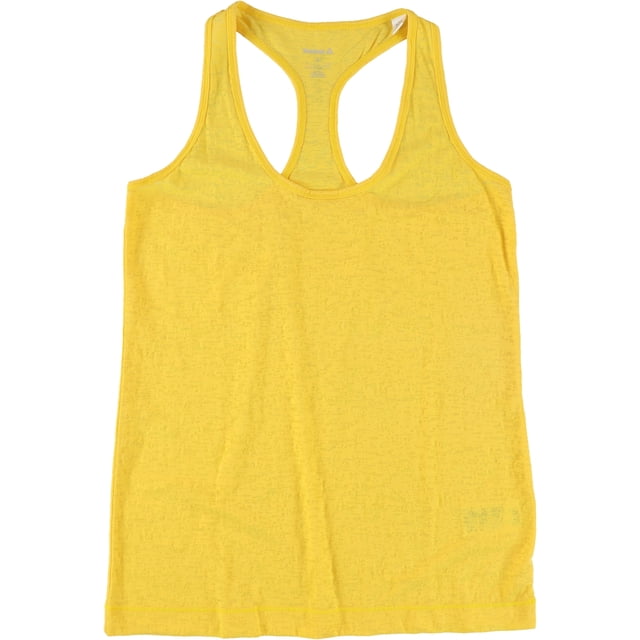 Reebok Womens Textured Racerback Tank Top, Yellow, X-Large