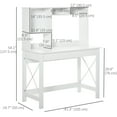 thumbnail image 3 of HOMCOM Computer Desk with Storage, Study Table with Bookshelves, White, 3 of 8