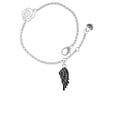 thumbnail image 1 of Delight Jewelry Silvertone Medium Black Enamel Angel Wing Silver-tone Rose Link Chain Bracelet, 6.25"+1.75" Extender, 1 of 4